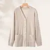 Tejido de Primavera Madre Primavera y Otoño Ropa para Mujeres de Mediana Edad Cárdigan de Manga Larga para Personas Mayores Abuela Suéter de Punto Holgado Abrigo Mujer