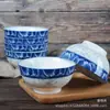 Bol de Cerámica de 5 Pulgadas Borde Recto Estilo Antiguo Serie de Porcelana Azul y Blanca Vajilla de Moda para Hotel Bol de Cerámica Multiusos para Cocina