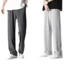 Calça Masculina de Verão Fina Tendência Versátil Solta Casual Longa Perna Larga Reta Caimento Seda Gelada Ar Condicionado Calça Masculina