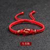 Pulsera de Cuerda Roja para Hombres y Mujeres Pulsera Joyería Tejida a Mano Esmalte Año del Zodíaco Chino Estilo Nacional Pulsera de Cuerda Roja