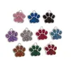 Acessórios para Joias DIY Esmalte Colorido com Glitter Estampa de Patinha de Cachorro Patinha de Gato Pingente Chaveiro Pet Cachorro Brinco Charme