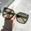 Gafas de Sol de Estilo Urbano Transfronterizo para Mujer, Modernas y Simples, Anti-UV, de Alta Gama, Temperamento, Montura Grande, Gafas de Sol Adelgazantes