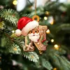 Nuevo Colgante Plano de Acrílico con Letra de Jengibre de Santa Claus Adornos para Árbol de Navidad Adornos Festivos