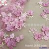 Bordado teñido 3D bordado de flores grandes cuentas encaje tela adecuada para vestido encaje de malla transparente CL64883