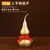 Colgante de calabaza de latón, calabaza hueca de latón con acabado bañado en oro, colgante para decoración de coche, calabaza de cobre con nudo rojo, venta al por mayor