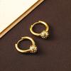 Qingdao Joias Moda Brincos de Bola Círculo Cheios de Diamante Sentido Avançado Argola de Orelha Fecho de Orelha Design de Nicho Brincos de Vento Frio