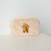 Bolsa Cosmética de Pelúcia Ins Urso Fofo Armazenamento Portátil Bolsa de Higiene Pessoal Meninas Japonesas e Coreanas Grande Capacidade Bolsa Bordada