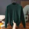 Suéter de cuello medio para hombre, tejido de otoño e invierno, suéter versátil de manga larga, camiseta interior básica, color liso, para exportación y ventas transfronterizas