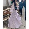 Falda Plisada Morada para Mujer Primavera/Verano 2026 Nueva Falda de Pastel Adelgazante de Cintura Alta con Falda de Paraguas de Línea A Fluida de Gran Campana