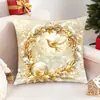 Capa de Almofada de Natal Platina Transfronteiriça, Almofada Decorativa Fashion com Impressão Digital de Alta Definição, Atacado para Decoração de Casa de Férias