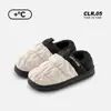 Chinelos de Algodão com Veludo Plus para Outono e Inverno, Chinelos Quentes de Pelúcia Espessos Resistentes ao Desgaste, Sapatos de Algodão com Pelúcia Impermeáveis Antiderrapantes para Inverno