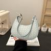 2025 Cor sólida Tendência Feminina Elegante Nova Moda Simples Elegante Tecido Mão Ombro Crossbody Bolsa Feminina Crescent Bag
