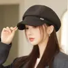 Chapéu Casual Versátil Estilo Japonês para Mulheres, Boina Estilo Britânico Outono e Inverno, Chapéu Newsboy Literário Retrô, Chapéu de Artista para Afinar o Rosto