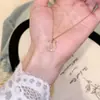 Colar Francês Feminino Simples Moda Microcravejado Zircônia Corrente Clavícula Joias Joias Femininas Leve Luxo Colar de Alta Qualidade Transfronteiriço