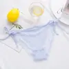 Calcinhas de Renda, Calcinhas Transparentes Ultra-Finas Femininas com Cadarço e Renda Vazada de Cintura Baixa