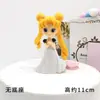 Decoración de Pastel de Cumpleaños de Sailor Moon de Dibujos Animados Hielo de Agua Luna Versión Q Ojos Grandes Postre para Hornear Conejo Lunar Princesa
