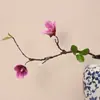 Ramas de magnolia artificiales, flores de magnolia artificiales, decoración para el hogar de estilo chino nuevo, arreglos florales para sala de té, decoraciones para escenas de boda y accesorios de fotografía