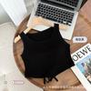 Camisola de algodón irregular sin espalda para mujer, con almohadilla para el pecho, ropa exterior, bonita parte superior con tirantes huecos en la espalda, ropa interior sexy envolvente para el pecho