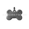 Placa de identificación para perro de acero de titanio de origen transfronterizo, placa de identificación de acero inoxidable con forma de hueso, placa de identificación para mascota con huella de pata grabada, placa de identificación de metal bonita para perro