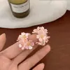 Pendientes de Flores de Verano Diseño de Nicho Pendientes Elegantes 2024 Nuevos Pendientes Populares de Moda Japoneses y Coreanos para Mujer