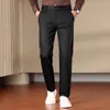 Calça Social Masculina de Alta Qualidade Outono/Inverno 2026 Tencel Perna Reta Pequena Calça Casual Elástica para Meia-Idade Draping Calças Masculinas