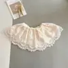 Babero de encaje para bebé, bufanda con cuello falso de encaje bordado de algodón puro, estilo princesa para decoración de fotos de bebé niña