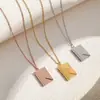 Collar de sobre de acero inoxidable de alta calidad, collar artístico de carta de amor en sobre, accesorio de collar de diseño de nicho exquisito para mujer
