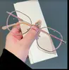 Novos Óculos de Leitura de Metal Poligonal com Filtro de Luz Azul Moda Feminina Desfile Jovem HD Proteção Ocular Leitura Óculos de Leitura