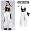 Fantasia de Jazz Infantil Moda Preto e Branco Roupas de Dança para Meninas Jazz Hip Hop Meninas Dia das Crianças Street Dance Conjunto de Roupas da Moda