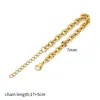 Pulsera de Acero Inoxidable con Galvanizado al Vacío de Oro de 18 Quilates, Estilo Europeo y Americano, Cadena Cubana Unisex, Accesorio de Mano Simple y Versátil, Joyería que No se Desvanece