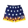 Pantalones Cortos de Cuarto de Calle Americanos Estampado Digital de Llamas Malla de Secado Rápido Baloncesto Deportivos Sueltos Transpirables Modernos para Hombre