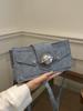 Bolso Pequeño Retro Moda Nueva Primavera Otoño e Invierno Bolso de Hombro Cruzado Textivo Commuter Simple de Trabajo Cuadrado