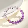 Pulsera de Perlas de Amatista Natural Nueva Empalmada con Cuarzo Rosa Morado para Mujer, Joyería de Estilo Único al por Mayor