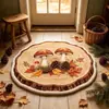Tapete pastoral fresco em imitação de caxemira, com design de lago de desenho animado, tapete de pelúcia macio e amigo da pele, resistente a manchas e fornece isolamento, adequado como tapete de cabeceira ou almofada de sofá