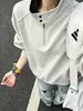 Sudadera con media cremallera y cuello alto estilo americano de moda para hombre, Otoño holgada casual versátil, Sudadera de alta calidad