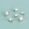 S925 Sterling Silver Plain Silver Olive Beads Rice Beaded Bead Acessórios DIY Beaded Rope Bracelet Colar Material Bag