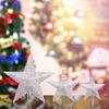 Foco de gran tamaño transparente tridimensional estrella de cinco puntas puede agregar lámpara árbol de Navidad estrella colgante decoración navideña accesorios al por mayor