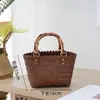 Cesta de Verduras Tejida de Perro Salchicha, Bolso de Mano Retro de Ratán, Bolso de Paja de Bambú, Bolso de Bambú Hecho a Mano, Bolso de Playa