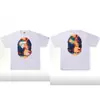 2026 Nova Marca da Moda Cabeça de Macaco Resistente Manga Curta Caimento Solto Camiseta para Casal Estudante para Homens e Mulheres