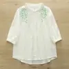Camisa de manga corta con estampado floral de gasa de algodón de doble capa para mujer, corte holgado, colección de verano 2026, algodón puro, suave, blusa casual para mujer