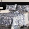 Colcha de Doble Aire Acondicionado para Dormir Desnudo Lyocell Tencel Estampado Digital Floral Americano 50S Lavable a Máquina Colcha de Fibra de Soya
