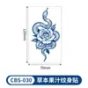 Pegatinas de tatuaje herbales, diseños pequeños semipermanentes, pegatinas de tatuaje de jugo, impermeables y de larga duración, realistas para hombres y mujeres, serpiente, rosa, mariposa