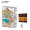Zorro Armadura Jinshan Yinshan Novo Isqueiro a Querosene Artesanato de Relevo Estéreo Som de Agitar Isqueiro Caixa Surpresa