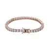 Popular Cadena de Tenis Hip-Hop Europea y Americana de 3-6 mm, Pulsera de Circonita con Diamantes Completos de Lujo, Accesorio de Moda Transfronterizo Unisex