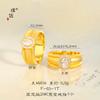 Anillo Huevo de Paloma con Incrustaciones de Diamantes Dorados Brillantes Sifeng Pu Zuo Mismo Estilo Anillo de Dedo Ancho para Mujer Estilo Medio-Viejo con Perlas