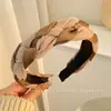 Diadema de Esponja Color Café Otoño Invierno para Mujer Estilo Coreano Uso Diario Versátil Diadema Alta para la Frente para Lavarse la Cara Atadura de Pelo Pinza para el Cabello
