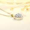 Nuevo Estilo Elegante Combinable Coreano Diamante Blanco Moissanita Colgante en Forma de Corazón Collar de Clavícula de Moda para Mujer