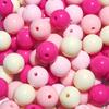 Nueva moda brillante color sólido acrílico mezcla de colores redondos cuentas DIY collar pulsera colgante cuentas sueltas accesorios de joyería
