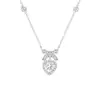 Collar Nudo de Princesa para Mujer, Diseño de Nicho Estilo Ins, Lujo Ligero de Gama Alta, Colgante de Zirconia con Lazo en Forma de Corazón, Cadena Versátil para Clavícula
