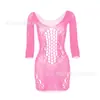 Al por mayor de Comercio Exterior Europeo y Americano Vestido Sexy de Malla con Tirantes, Falda Bodycon Ajustada Calada, Tallas Grandes W317
